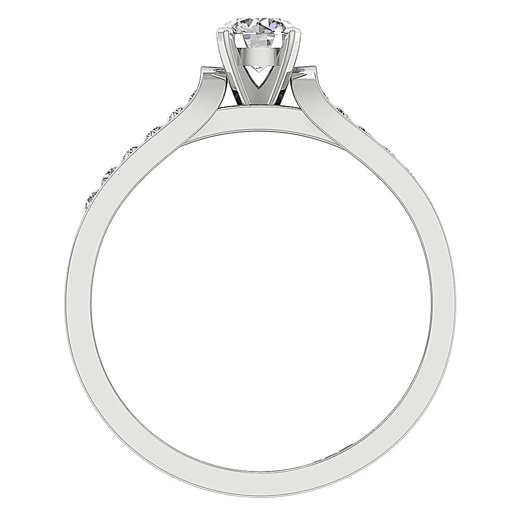 The Duke Solitaire With Accents Natural Diamond Anniversary Ring 14k Gold RS 4-12 - Image 5