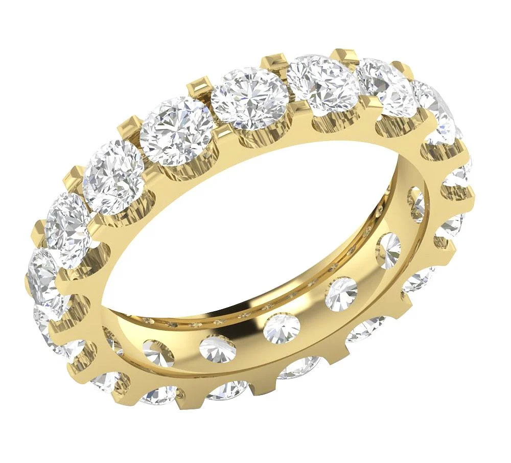 The Dutton Prong Set Eternity Natural Diamond Ring 14K Yellow Gold 4.52 mm