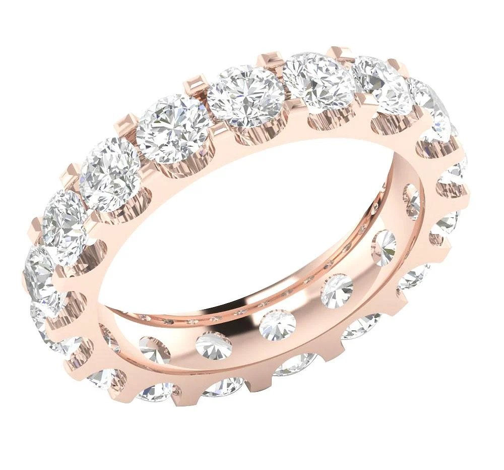 The Dutton Prong Set Eternity Natural Diamond Ring 14K Yellow Gold 4.52 mm - Image 3