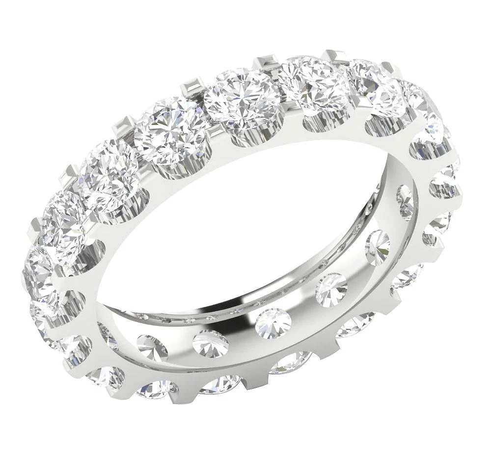 The Dutton Prong Set Eternity Natural Diamond Ring 14K Yellow Gold 4.52 mm - Image 5
