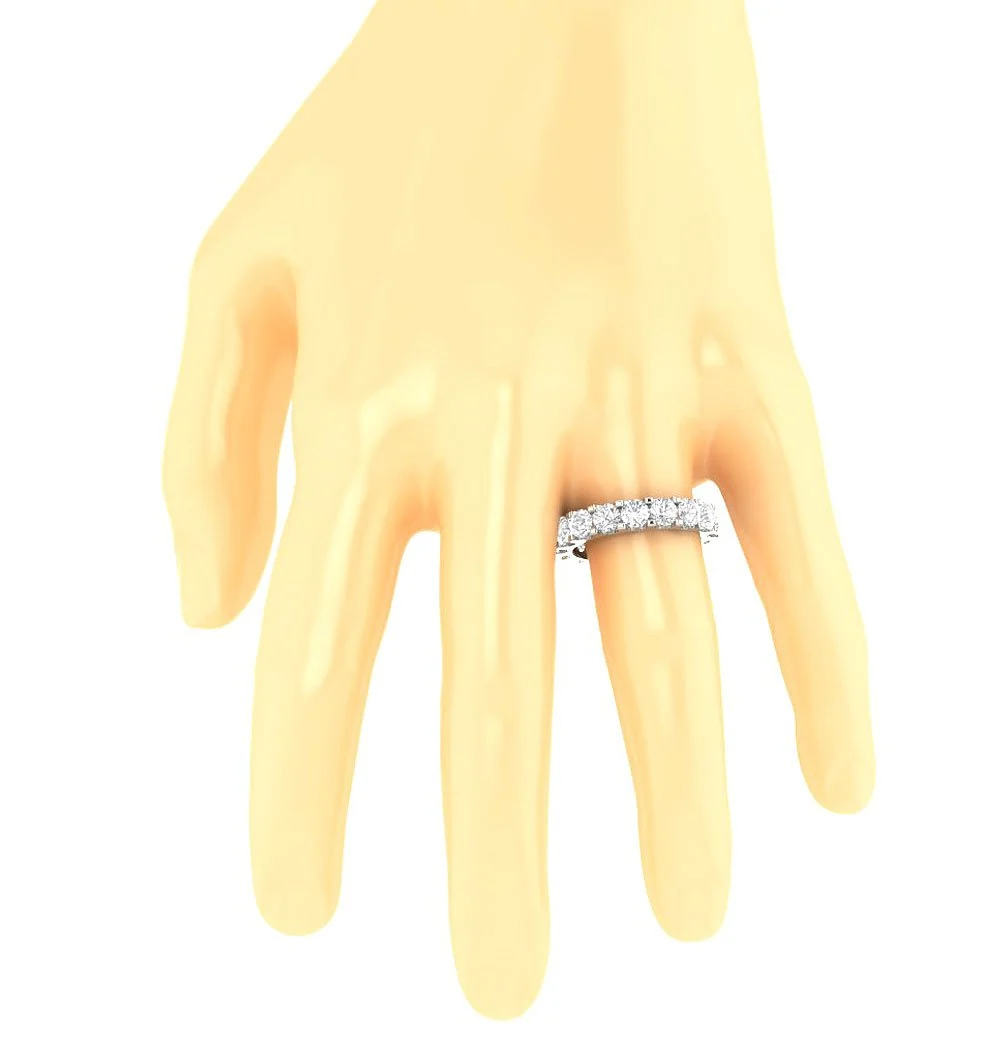 The Dutton Prong Set Eternity Natural Diamond Ring 14K Yellow Gold 4.52 mm - Image 7