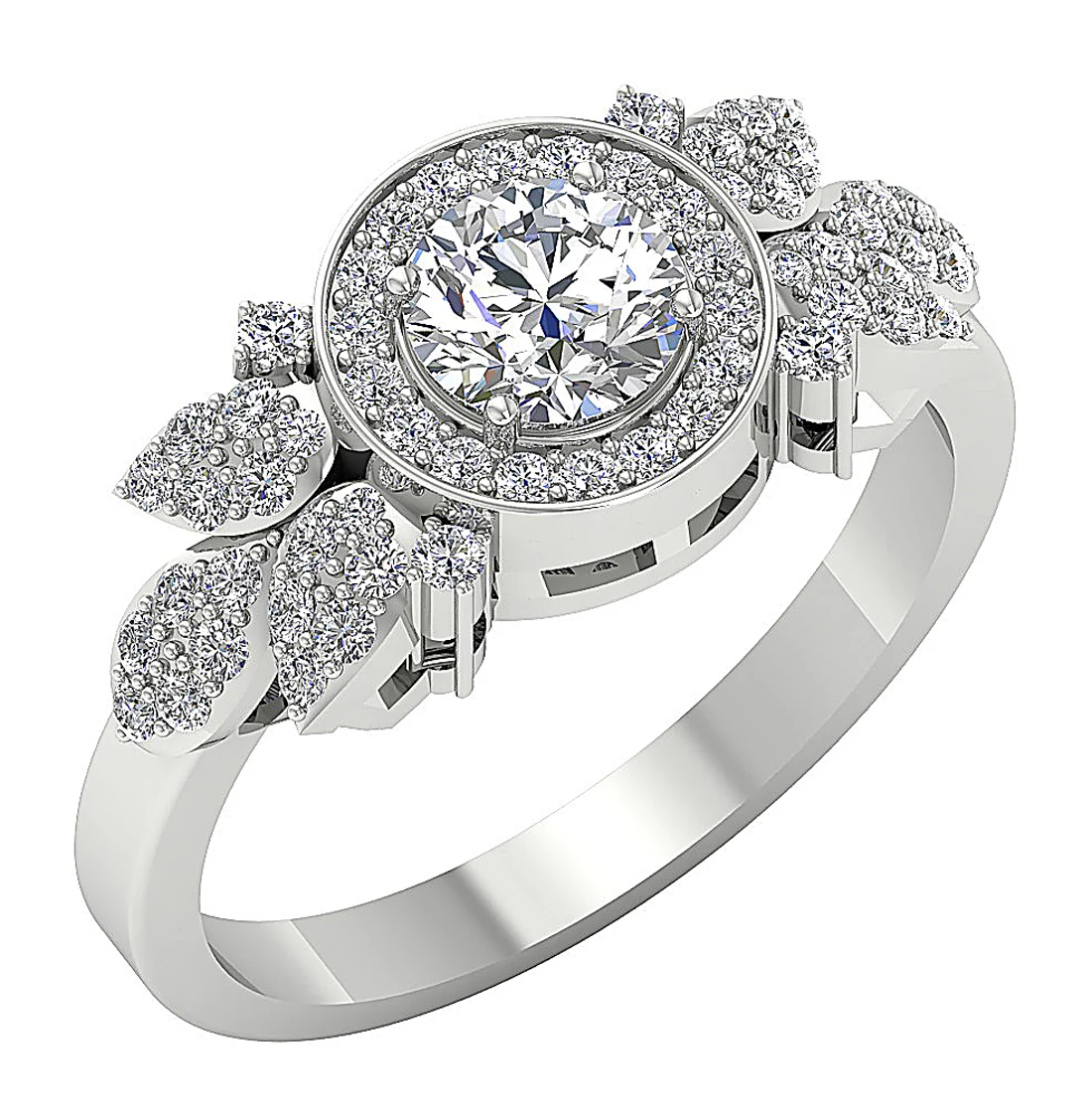 The Eden 14k Solid Gold Natural Diamond Solitaire Halo Engagement Ring Prong Set - Image 2