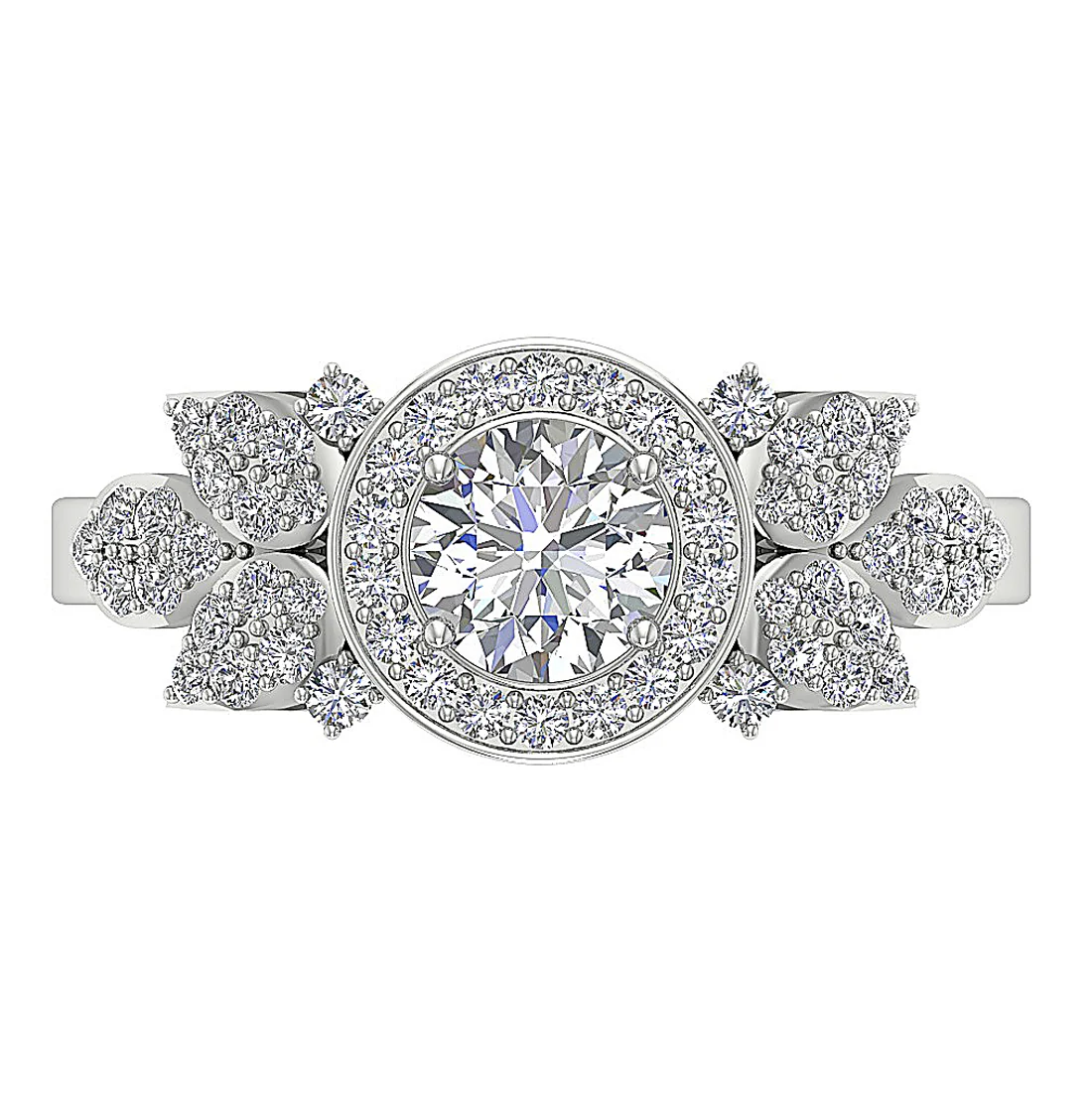 The Eden 14k Solid Gold Natural Diamond Solitaire Halo Engagement Ring Prong Set - Image 6