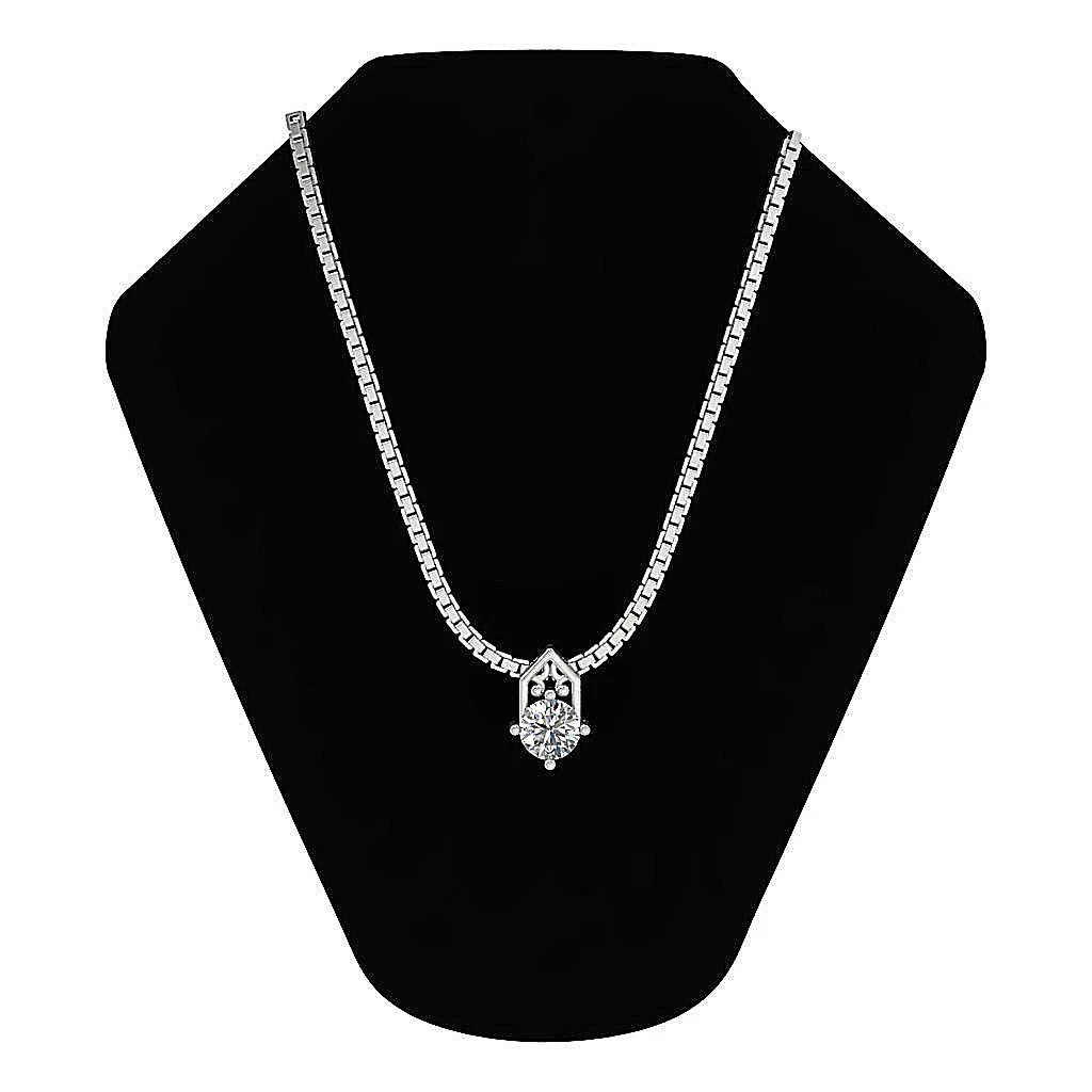 Prong Set Natural Diamond 14K Yellow Gold I1/SI1 G 0.30Ct Designer Solitaire Pendant Necklace - Image 6