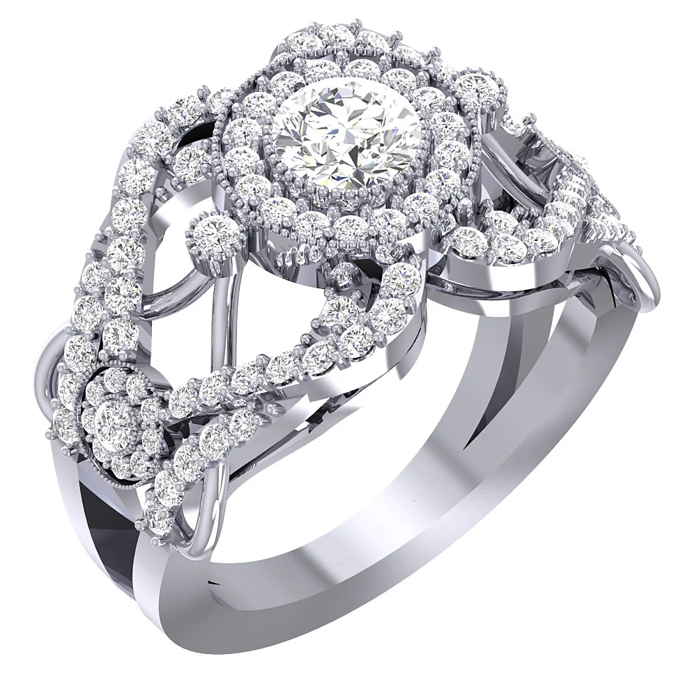 The Edgar Round Brilliant Cut Diamond 14k Yellow Gold Designer Solitaire Ring 13.70 mm - Image 2