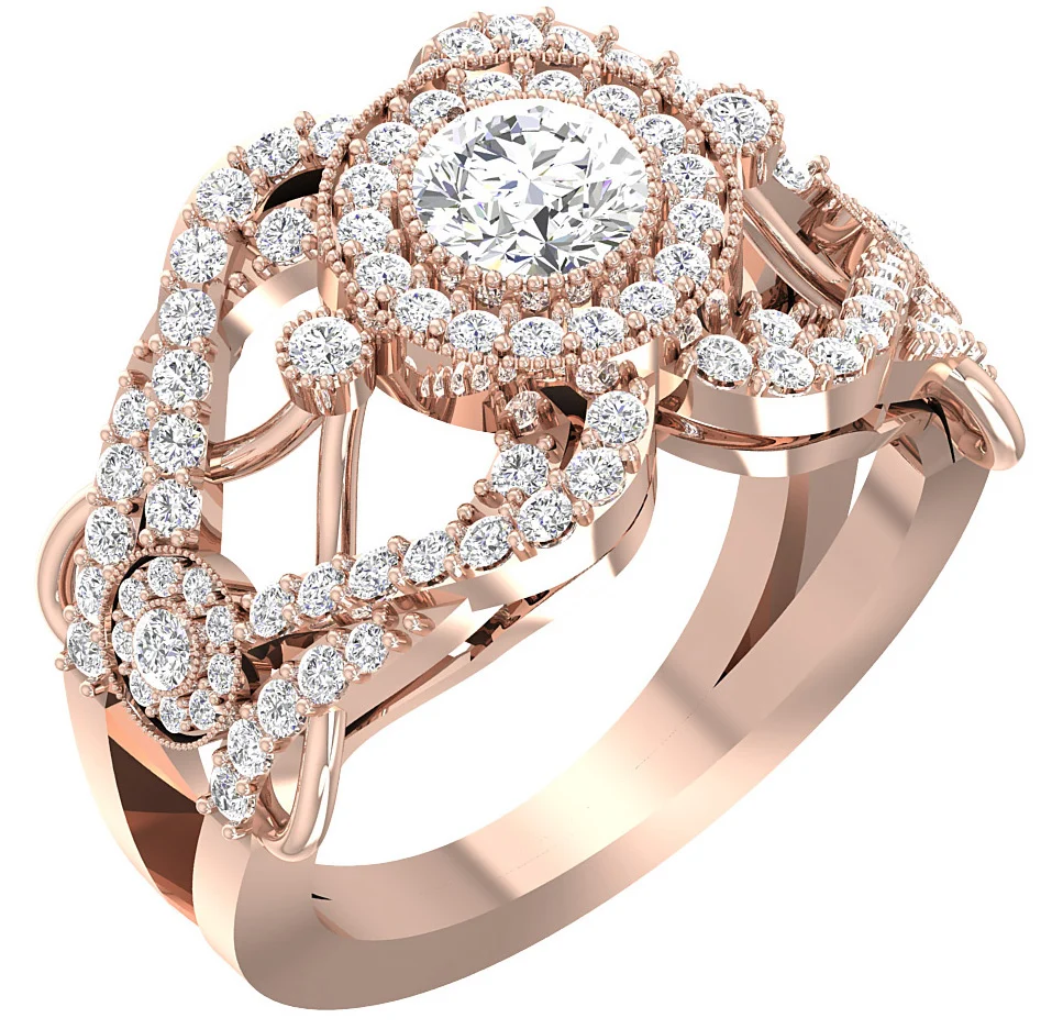 The Edgar Round Brilliant Cut Diamond 14k Yellow Gold Designer Solitaire Ring 13.70 mm - Image 3