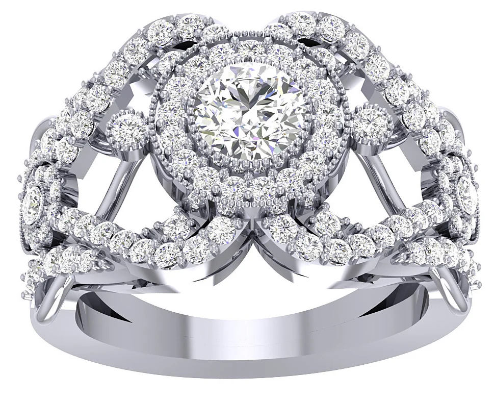 The Edgar Round Brilliant Cut Diamond 14k Yellow Gold Designer Solitaire Ring 13.70 mm - Image 4