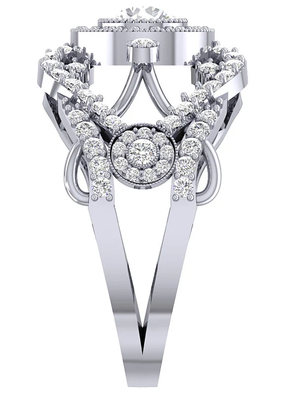 The Edgar Round Brilliant Cut Diamond 14k Yellow Gold Designer Solitaire Ring 13.70 mm - Image 6