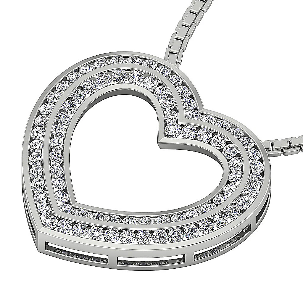The Eduardo 2 Carat Double Heart Pendant With Gold Chain Natural Diamond 14K Gold - Image 7