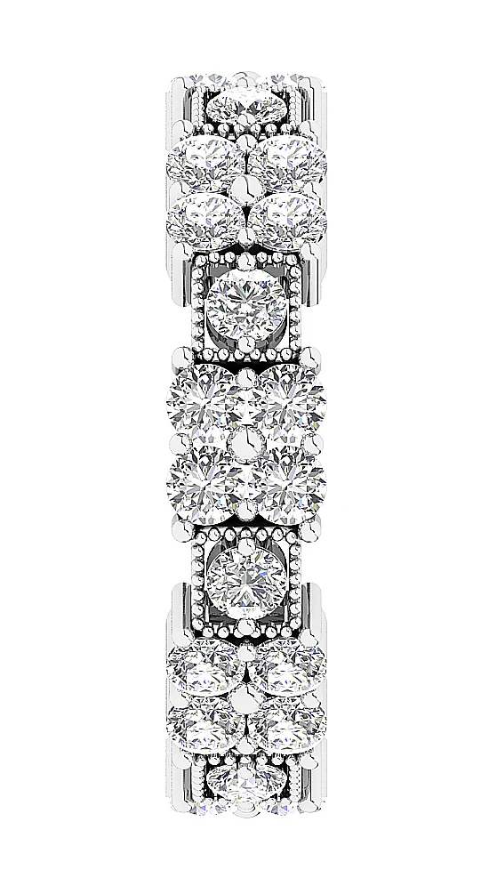 The Eduardo 14K Two-Tone Gold Round Cut Diamond Full Eternity Engagement Ring - Image 9
