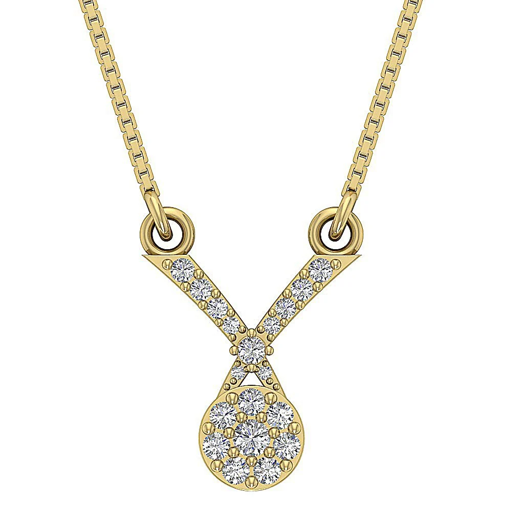 The Edward Fancy Natural Diamond Rose Gold Cluster Fashion Pendant Necklace - Image 3