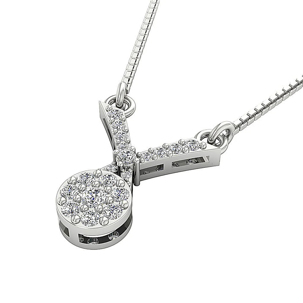 The Edward Fancy Natural Diamond Rose Gold Cluster Fashion Pendant Necklace - Image 4