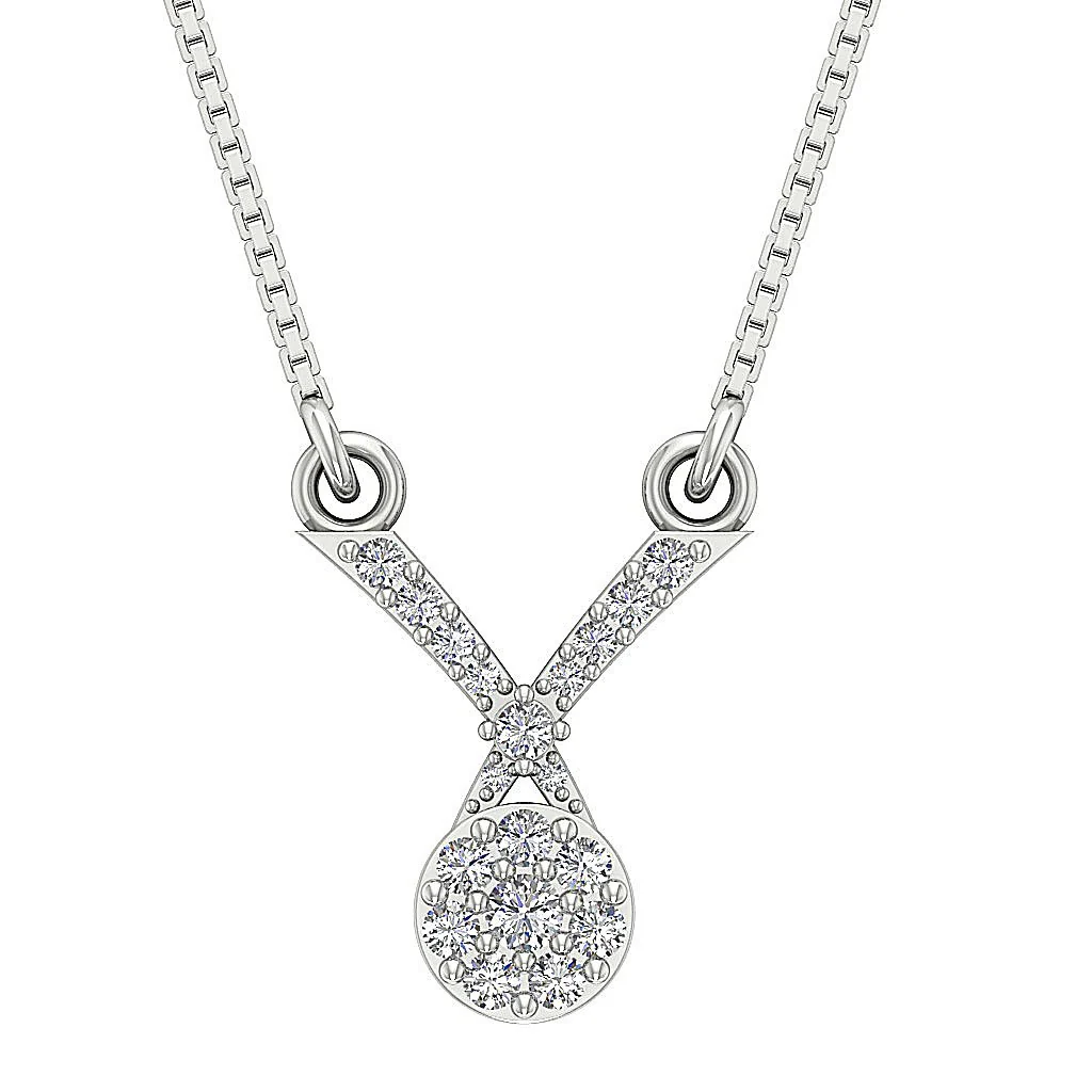 The Edward Fancy Natural Diamond Rose Gold Cluster Fashion Pendant Necklace - Image 5