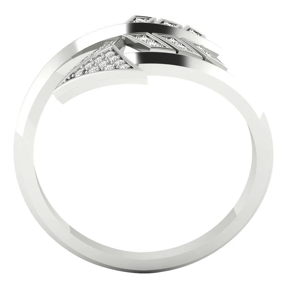 The Edward Open Arrow Fashion Wedding Ring Round Diamond Yellow Gold Band - Image 4