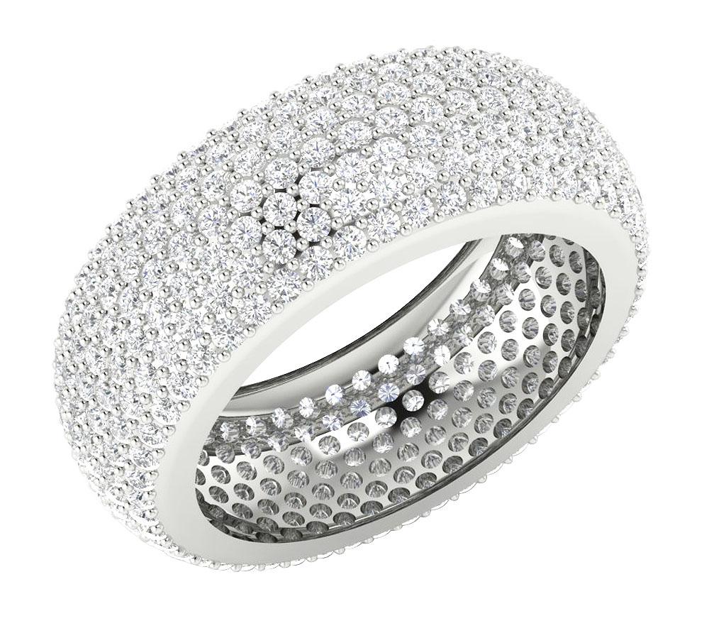 The Edwin Graceful Natural Diamond Eternity Engagement Ring Prong Set Rose Gold - Image 2
