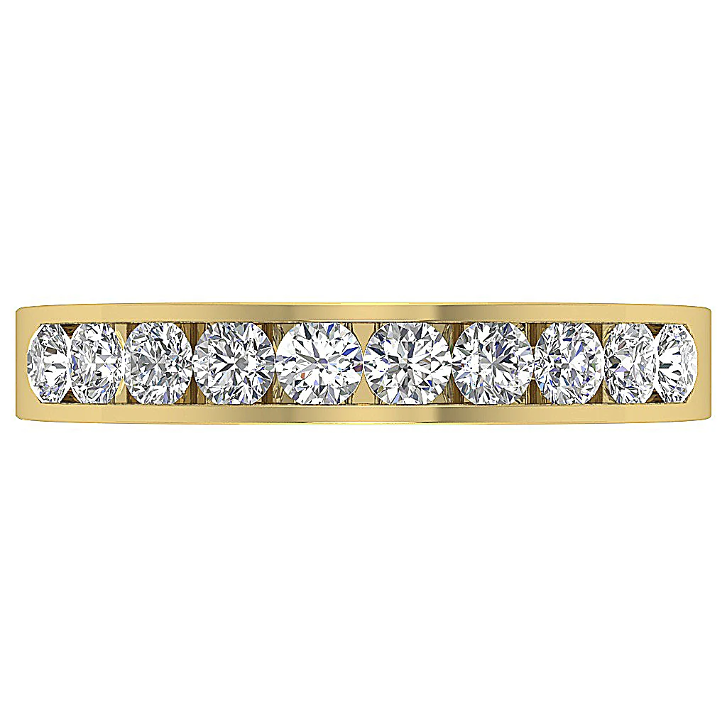 The Egypt 14K Solid Yellow Gold Genuine Diamond Channel Set Wedding Ring - Image 3