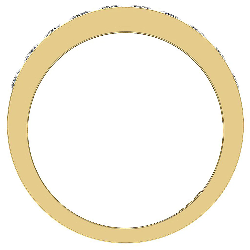 The Egypt 14K Solid Yellow Gold Genuine Diamond Channel Set Wedding Ring - Image 4