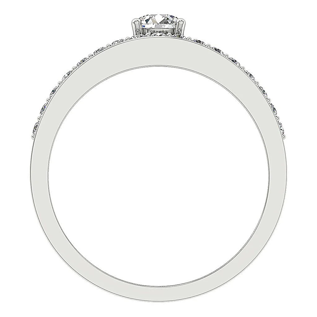 The Eithan Elegant Crown Solitaire Engagement Ring 14k White Gold Natural Diamond - Image 5