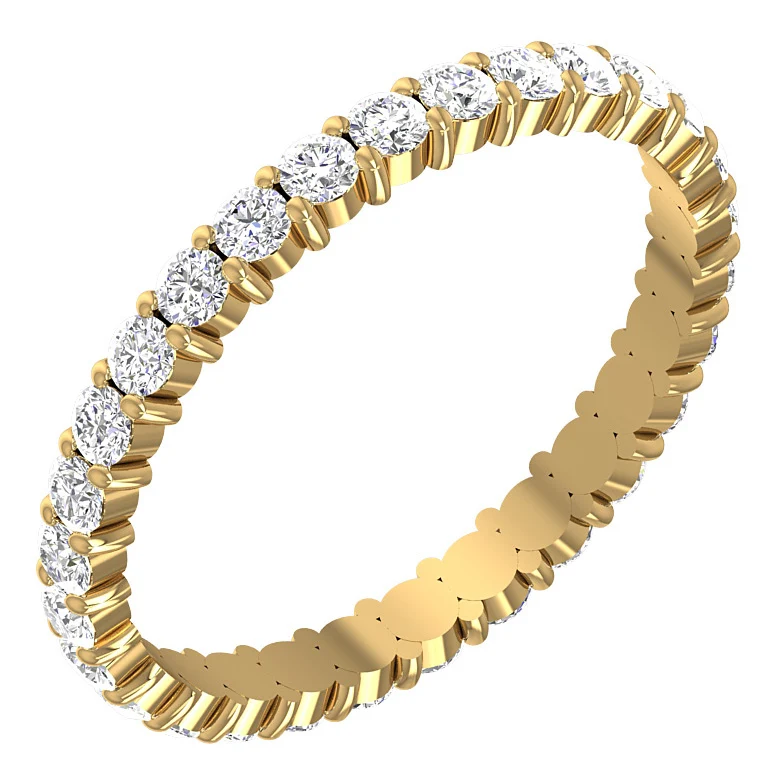The Eliel Sparkly Round Cut Diamond 14K Solid Gold Full Eternity Ring Prong Set
