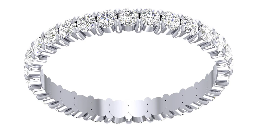 The Eliel Sparkly Round Cut Diamond 14K Solid Gold Full Eternity Ring Prong Set - Image 2