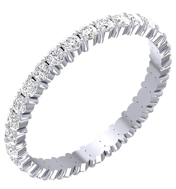 The Eliel Sparkly Round Cut Diamond 14K Solid Gold Full Eternity Ring Prong Set - Image 3
