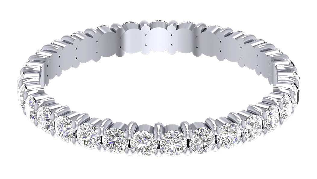 The Eliel Sparkly Round Cut Diamond 14K Solid Gold Full Eternity Ring Prong Set - Image 5