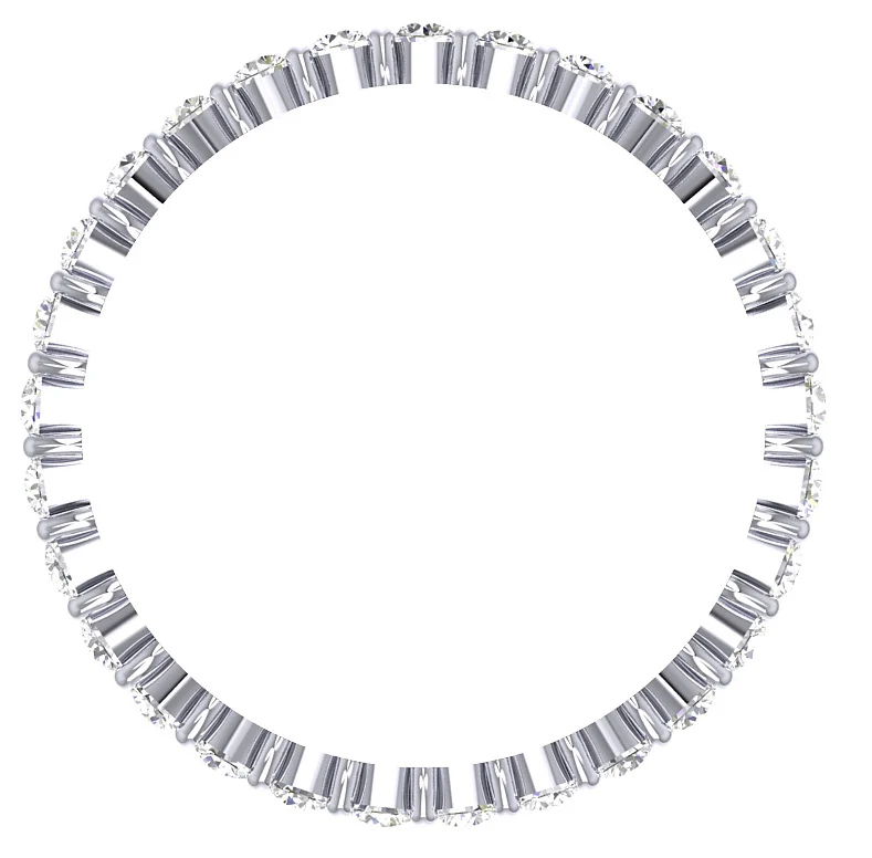 The Eliel Sparkly Round Cut Diamond 14K Solid Gold Full Eternity Ring Prong Set - Image 6