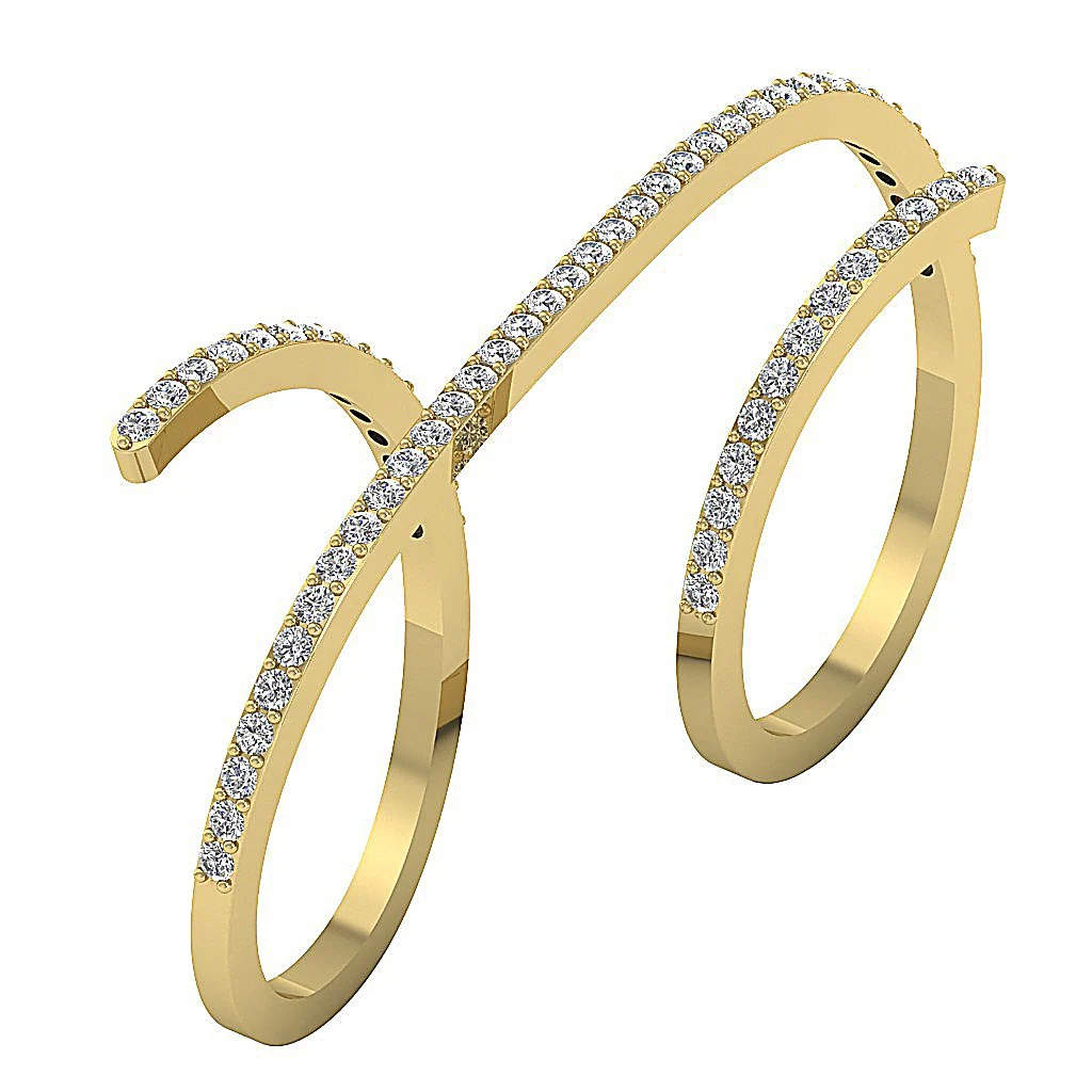 The Elisabeth 14K Solid Gold Natural Diamond Fashion Anniversary Ring Prong Setting - Image 2