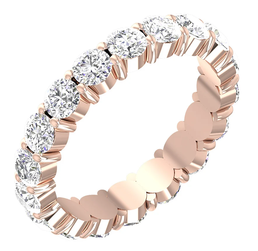 The Elisha Gorgeous Round Brilliant Cut Diamond Full Eternity Ring 14K Rose Gold