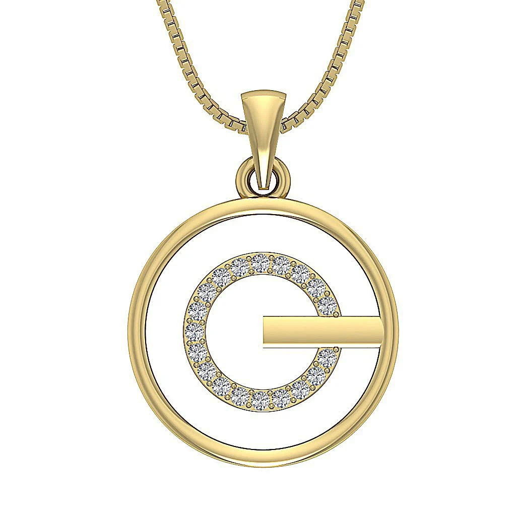 The Elliot Natural Diamond 14K Solid Gold 1.00 inch Circle Pendant Prong Set - Image 3