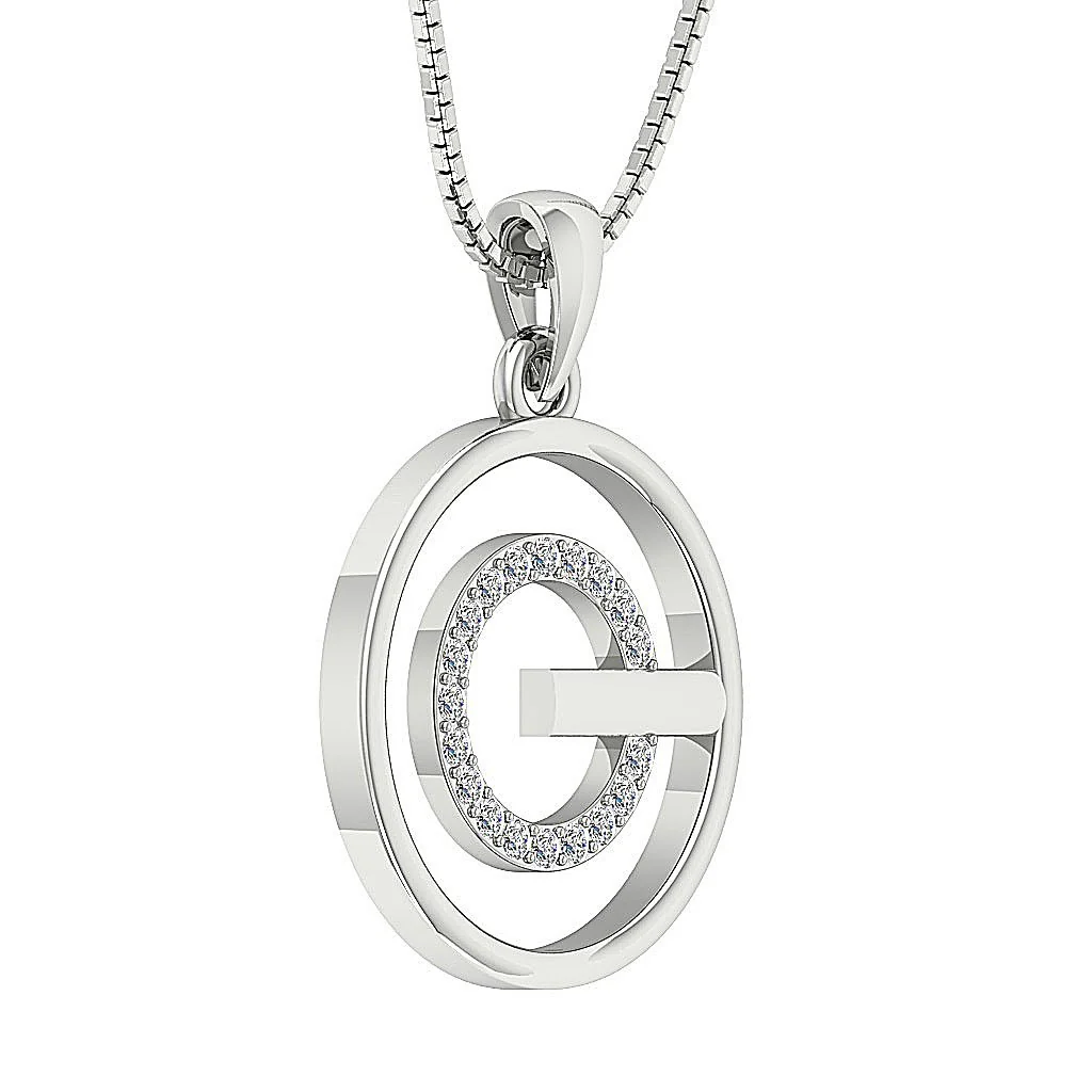 The Elliot Natural Diamond 14K Solid Gold 1.00 inch Circle Pendant Prong Set - Image 5