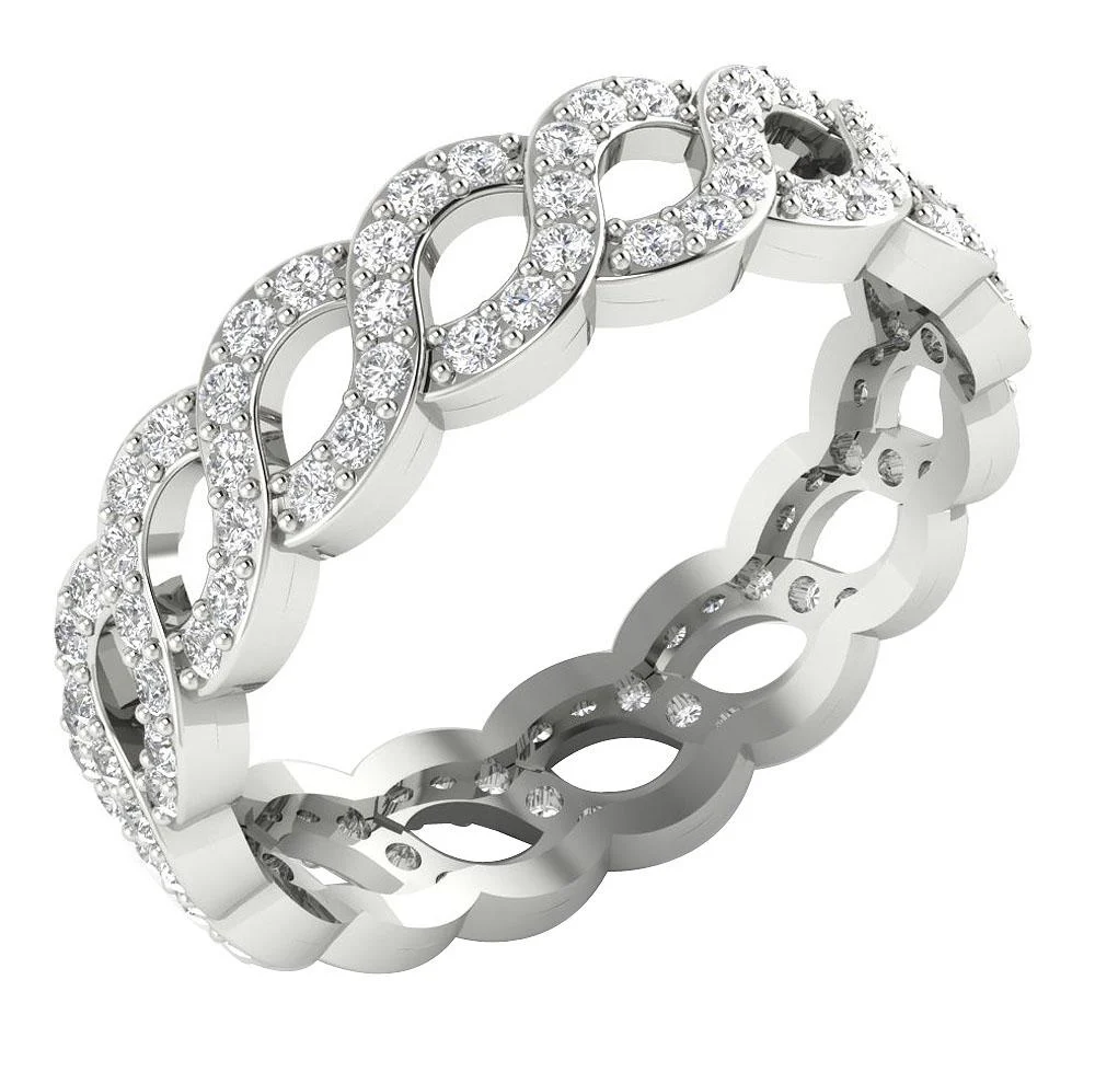 The Ellis Genuine Diamond Eternity Wedding Ring With 14k White Gold For Your Love - Image 2