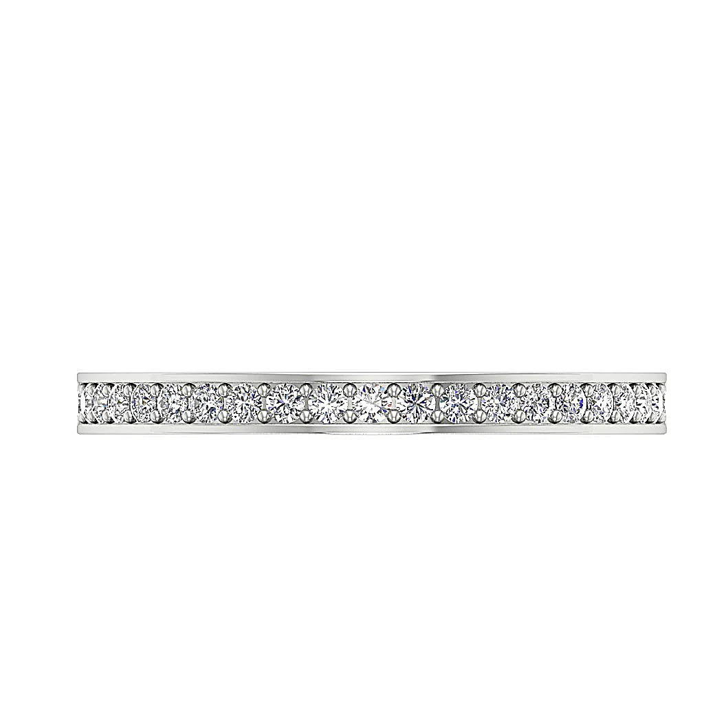 The Elsa Anniversary Wedding Ring Natural Diamond Pave Set 14K Solid Gold - Image 5