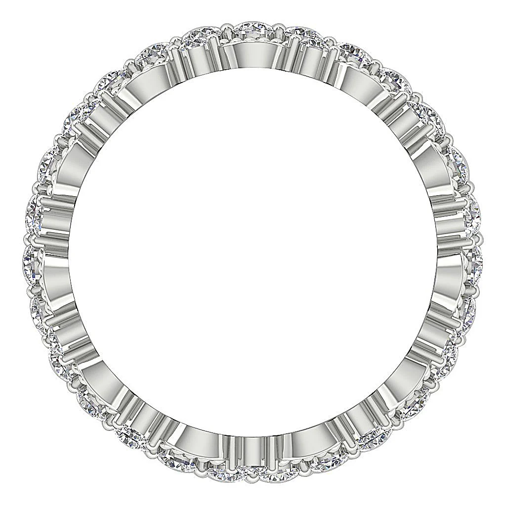 The Emerson Graceful Three Row Natural Diamond Eternity Wide Ring 14K White Gold - Image 6