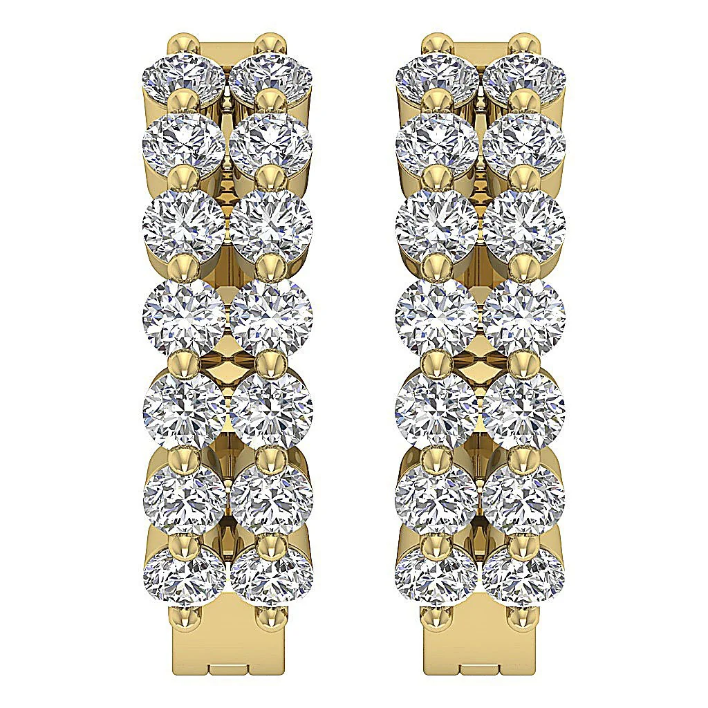 The Emiliano Excellent Hoop Earring Genuine Diamond 14K Solid Yellow Gold - Image 5