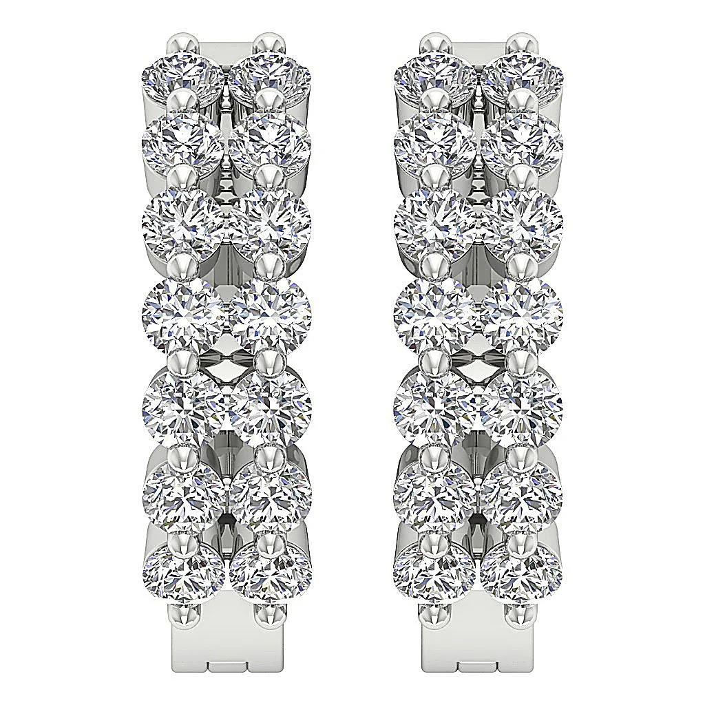 The Emiliano Excellent Hoop Earring Genuine Diamond 14K Solid Yellow Gold - Image 8