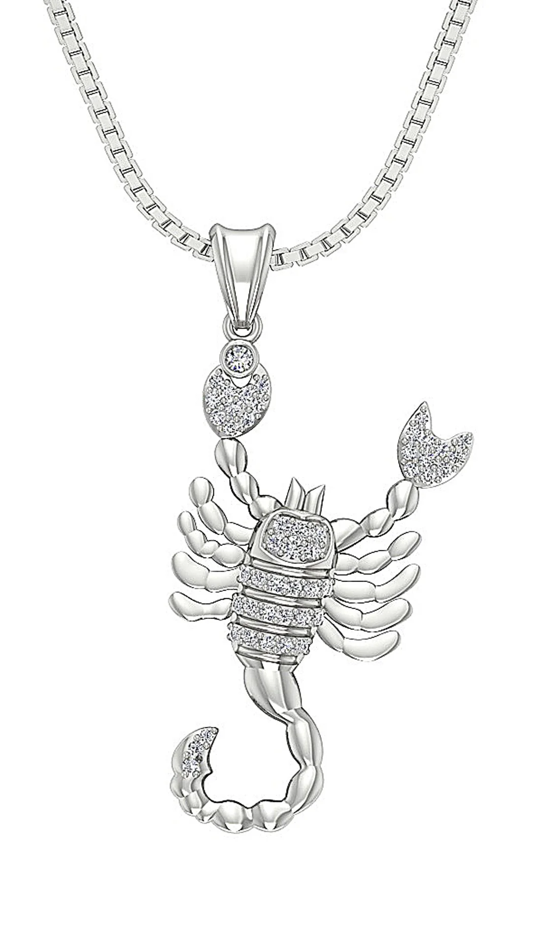 The Emilio Sparkly Round Cut Diamond 14k Rose Gold Zodiac Scorpio Sign Pendant Necklace - Image 2