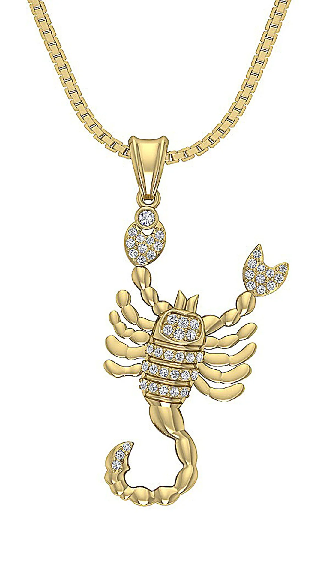 The Emilio Sparkly Round Cut Diamond 14k Rose Gold Zodiac Scorpio Sign Pendant Necklace - Image 3