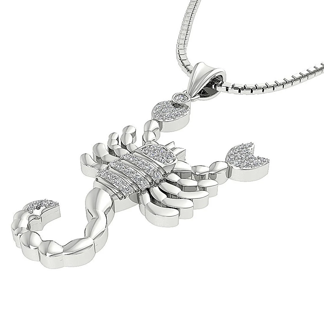 The Emilio Sparkly Round Cut Diamond 14k Rose Gold Zodiac Scorpio Sign Pendant Necklace - Image 5