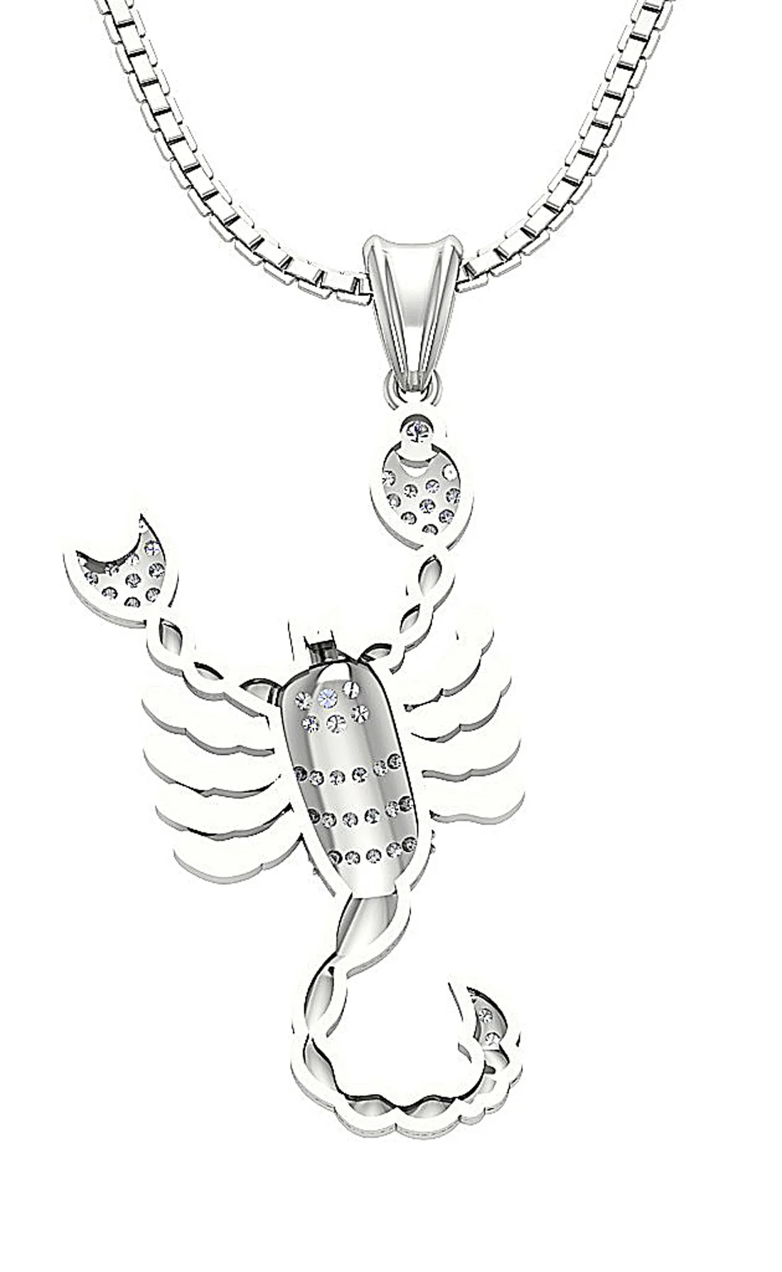 The Emilio Sparkly Round Cut Diamond 14k Rose Gold Zodiac Scorpio Sign Pendant Necklace - Image 6