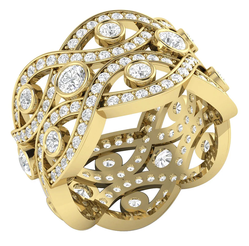 The Emma 3.20 Carat Eternity Anniversary Ring Genuine Diamond Prong Bezel Set For Women
