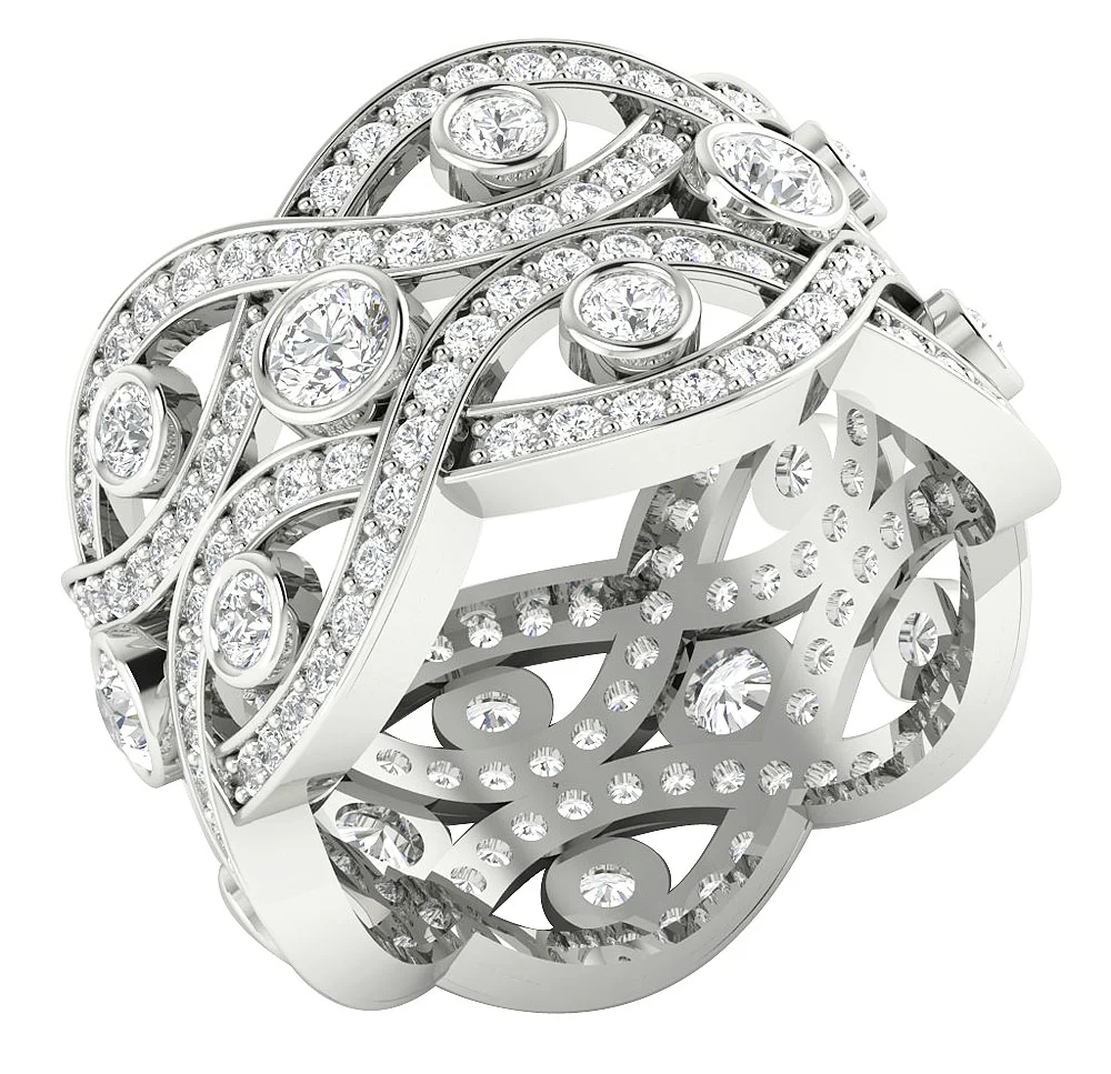 The Emma 3.20 Carat Eternity Anniversary Ring Genuine Diamond Prong Bezel Set For Women - Image 2