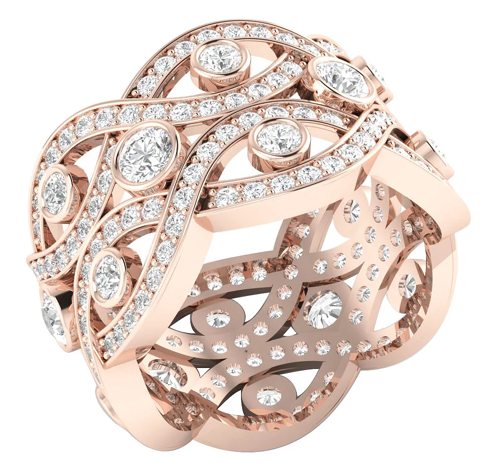 The Emma 3.20 Carat Eternity Anniversary Ring Genuine Diamond Prong Bezel Set For Women - Image 3