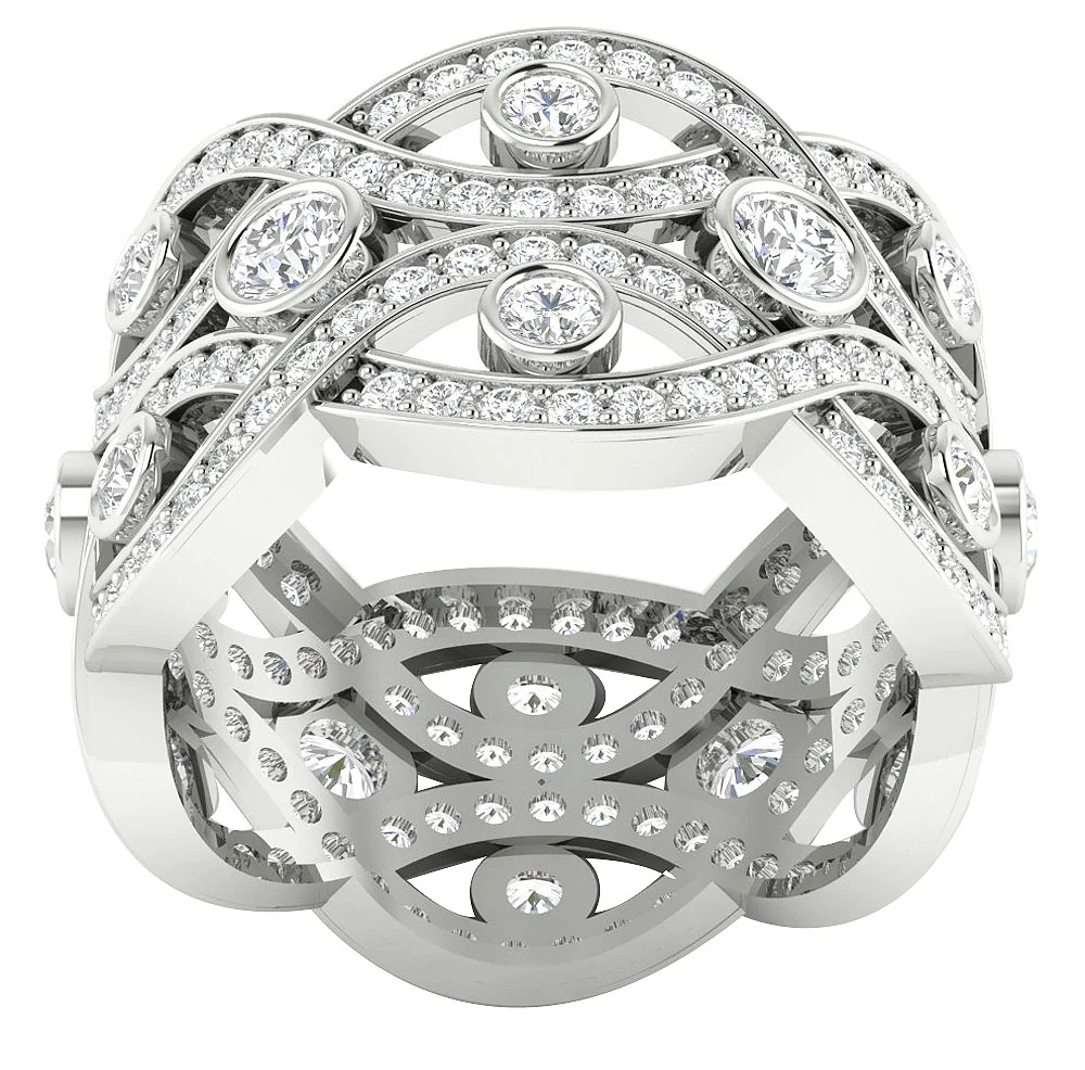 The Emma 3.20 Carat Eternity Anniversary Ring Genuine Diamond Prong Bezel Set For Women - Image 4