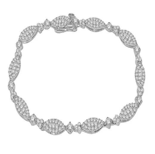 The Emma Designer Women's Tennis Bracelet Round Cut Diamond 14K Solid Gold Pave Set - Image 3