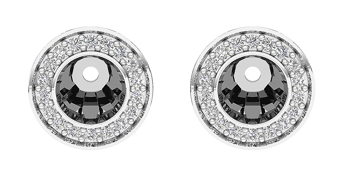 The Emma Round Diamond Prong Set Removable Jacket Earring For Her 14K Gold - Image 4