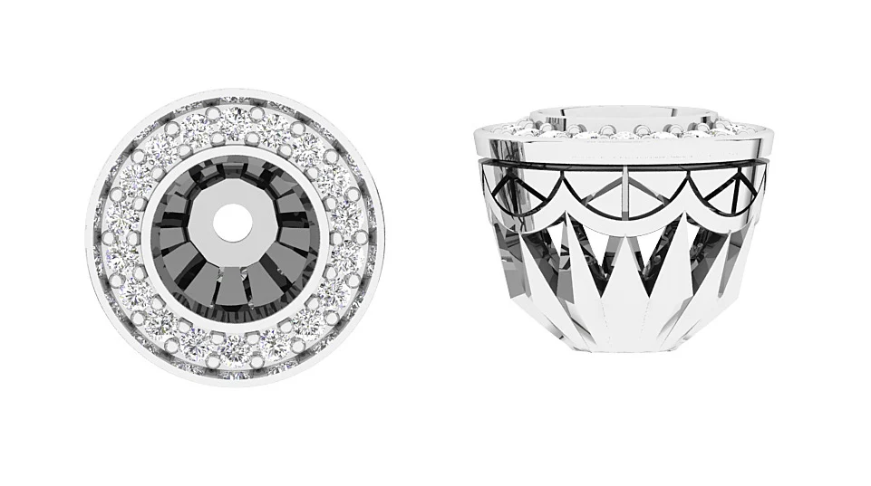 The Emma Round Diamond Prong Set Removable Jacket Earring For Her 14K Gold - Image 8
