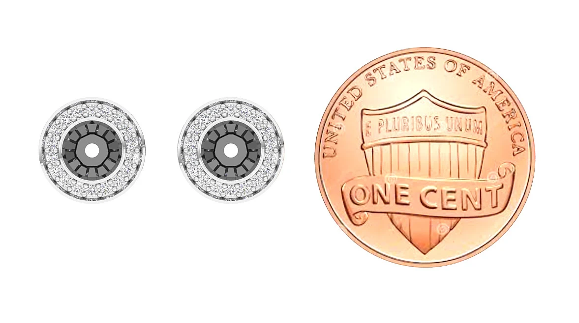 The Emma Round Diamond Prong Set Removable Jacket Earring For Her 14K Gold - Image 9
