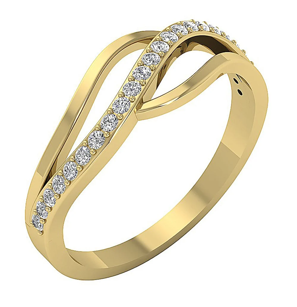 The Emmeline Sparkly Natural Diamond Anniversary Ring 14K White Yellow Rose Gold 7.25 mm