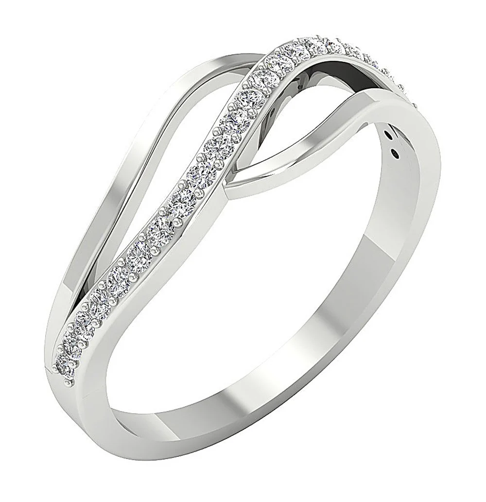 The Emmeline Sparkly Natural Diamond Anniversary Ring 14K White Yellow Rose Gold 7.25 mm - Image 2